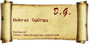Dobrai György névjegykártya